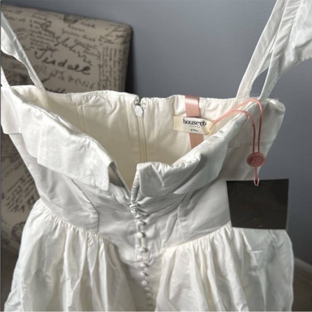 House of Cb ‘Florence’ White Cotton Corset Mini Dress NWOT - Picture 10 of 11